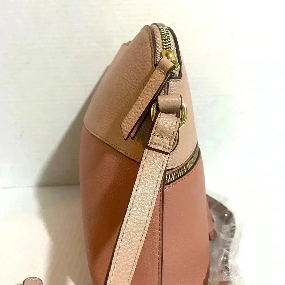 Nanette lepore faux  pebbled  leather pink crossbody handbag
